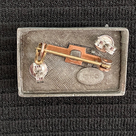 Vintage Torino Handcrafted Pewter Unicorn Box Pin Earrings Necklace Made in USA - Picture 4 of 9